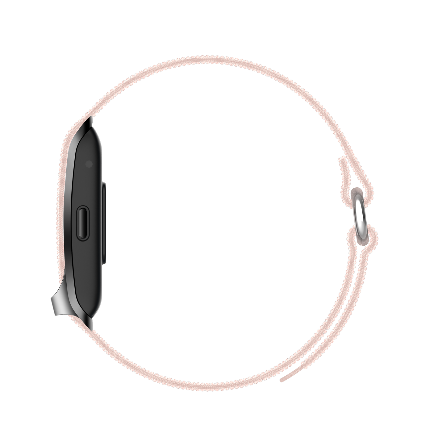 VitaTrack ONE - Capteur de Santé Intelligent - Bracelet Nylon Tressé Rose Poudré - Vitatrack
