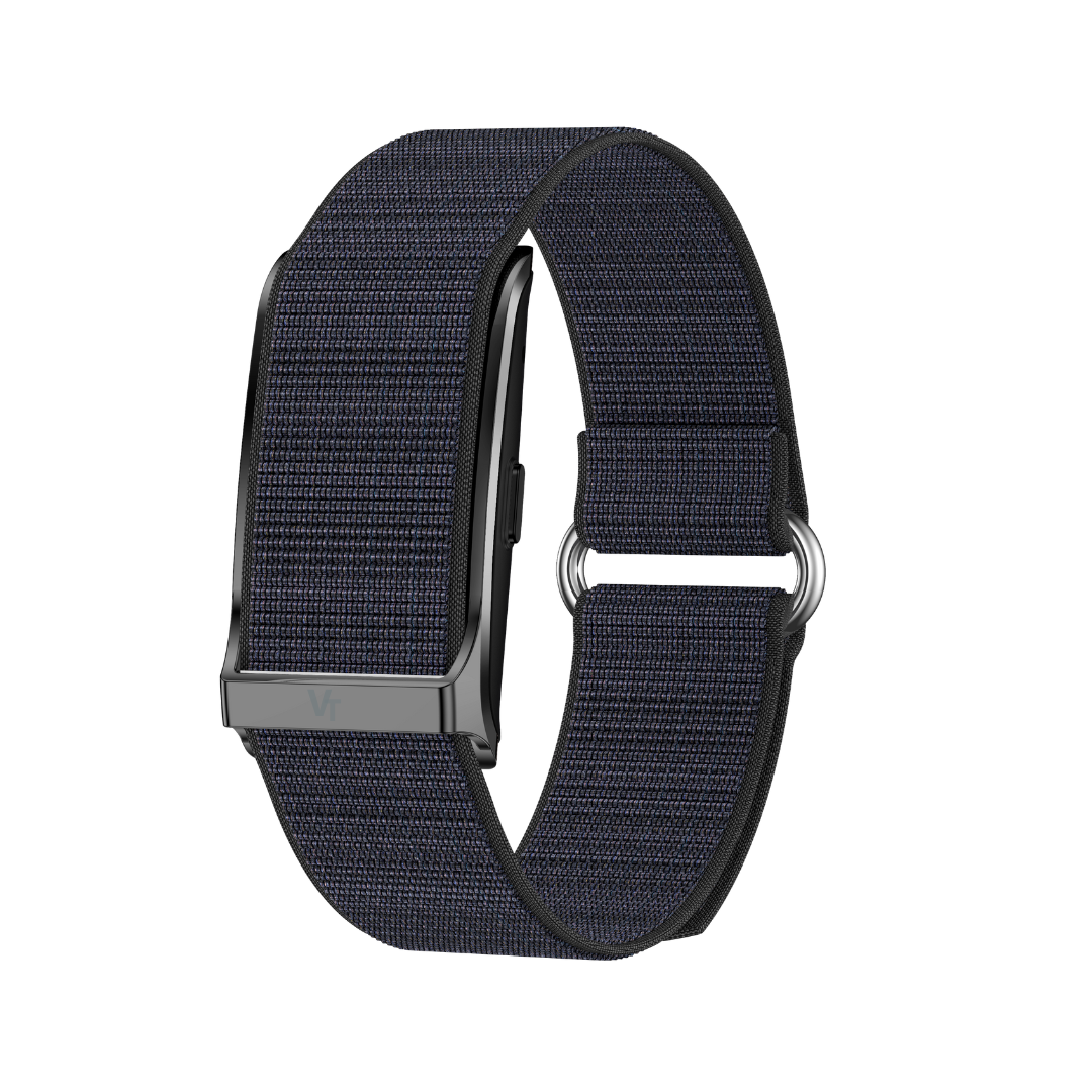 VitaTrack ONE - Capteur de Santé Intelligent - Bracelet Nylon Tressé Onyx - Vitatrack