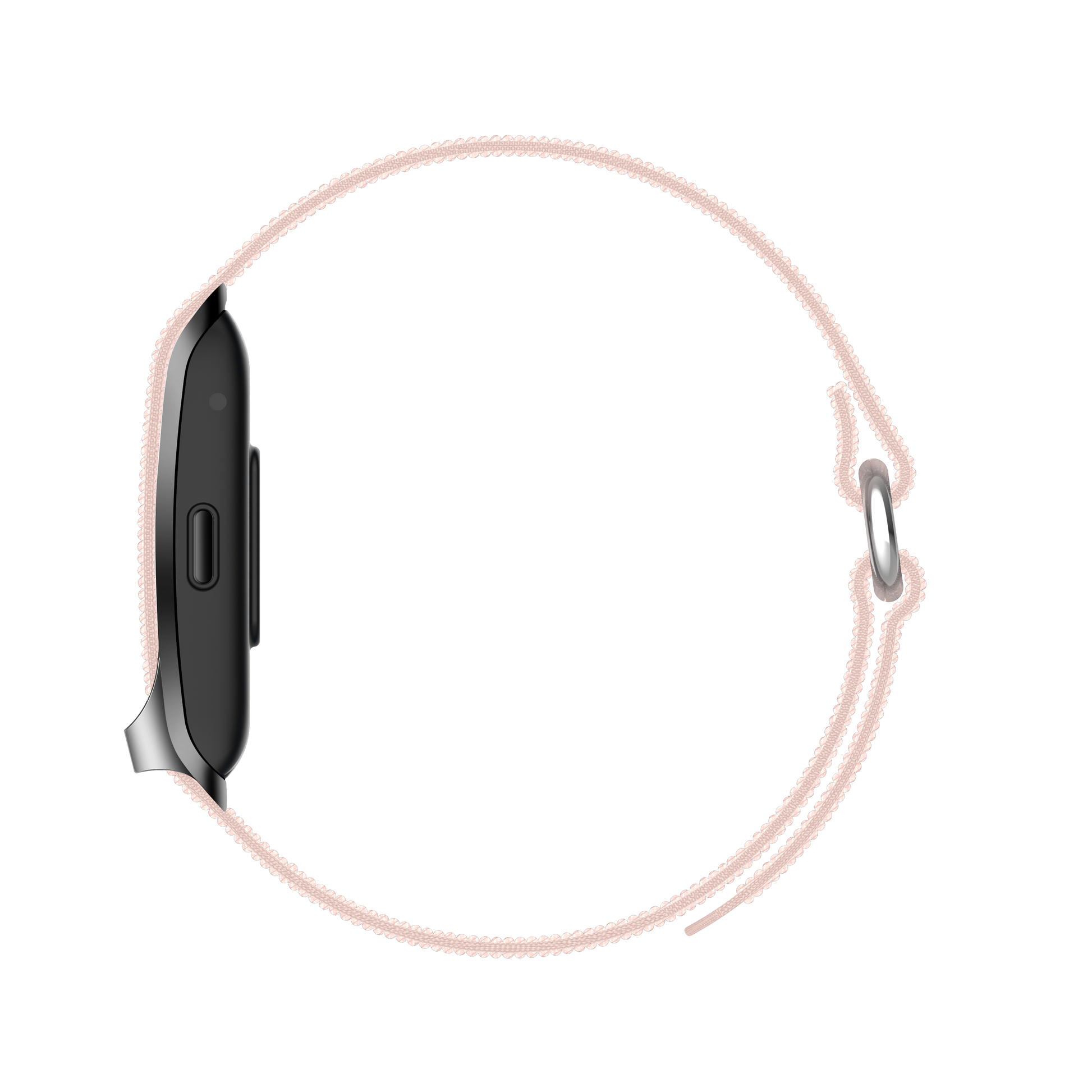 VitaTrack ONE - Capteur de Santé Intelligent - Bracelet Nylon Tressé Rose Poudré - Vitatrack