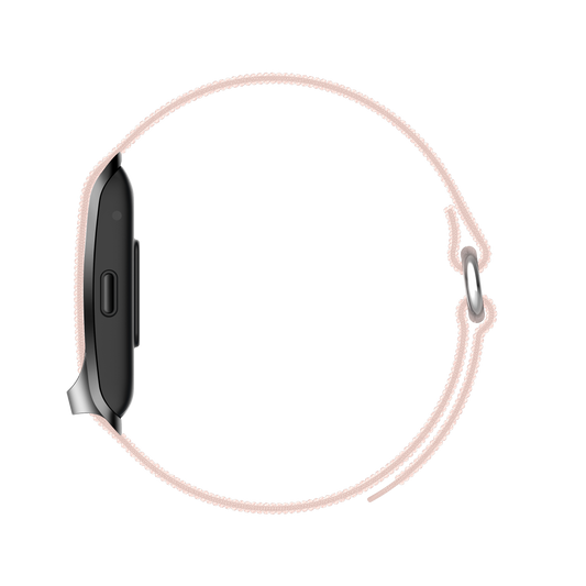 VitaTrack ONE - Capteur de Santé Intelligent - Bracelet Nylon Tressé Rose Poudré - Vitatrack